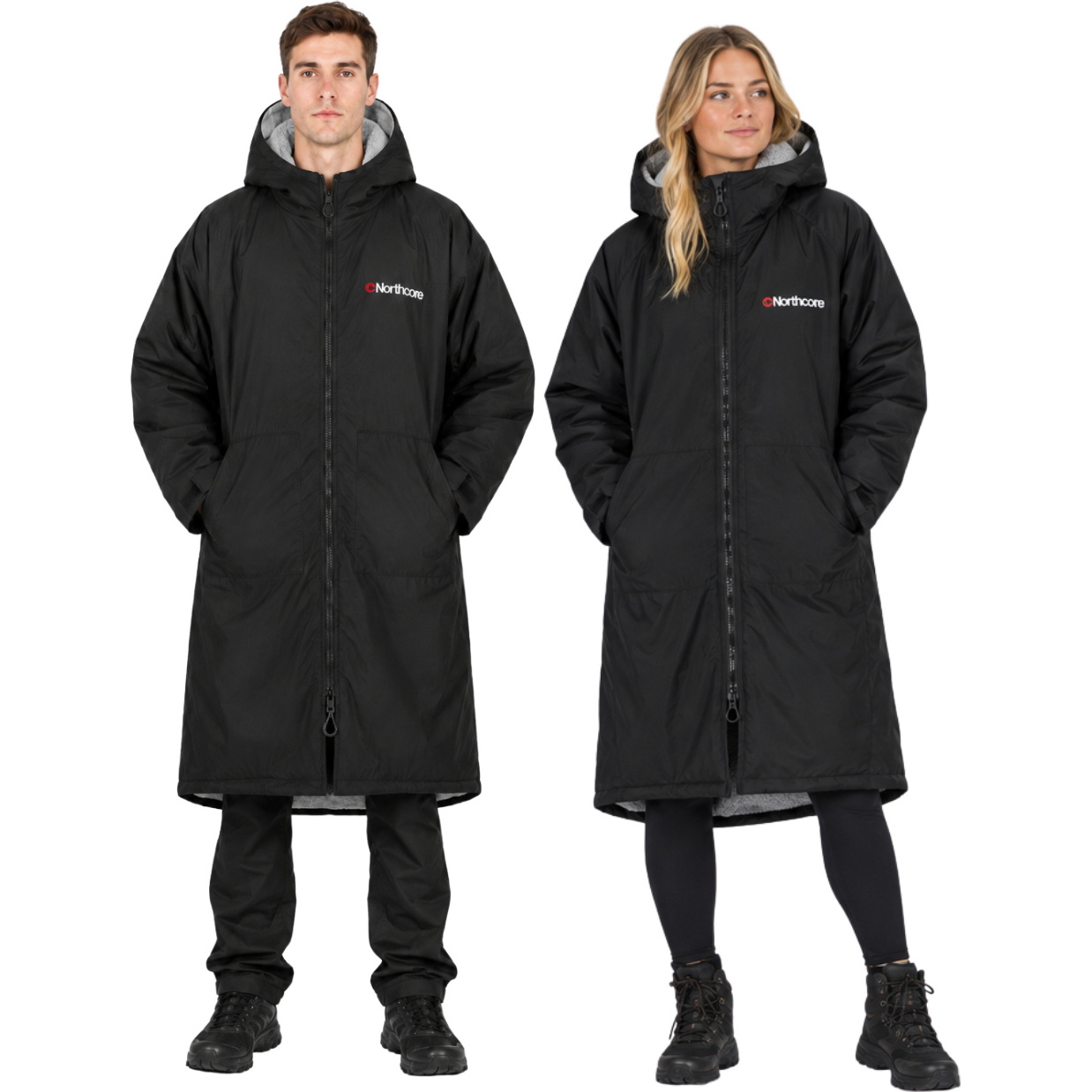 2026 Northcore Beach Basha Sport Long Sleeve Changing Robe NOCO24N - Black